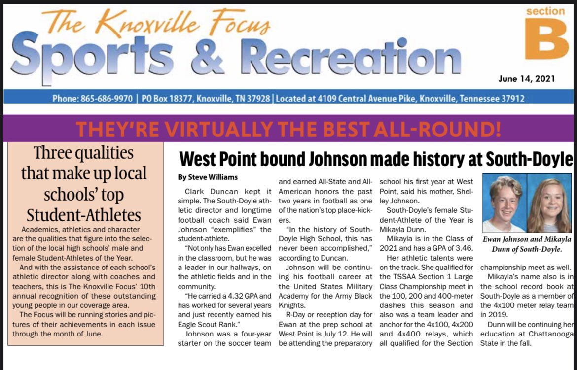 Congrats to Mikayla Dunn &amp; Ewan Johnson. Thank you to all who have supported these young adults. It truly takes a village. Good luck on your future endeavors. ￼Kees for Life @Football_SDHS <a href="/Cherokee_Soccer/">South Doyle Soccer</a> <a href="/southdoylehs/">𝐒𝐨𝐮𝐭𝐡-𝐃𝐨𝐲𝐥𝐞 𝐇𝐢𝐠𝐡 𝐒𝐜𝐡𝐨𝐨𝐥</a> <a href="/SDHcommunity/">South Doyle Community</a> <a href="/ADClarkDuncan/">Clark Duncan</a> <a href="/AMassie1/">Adam Massie</a> @SDCherokee