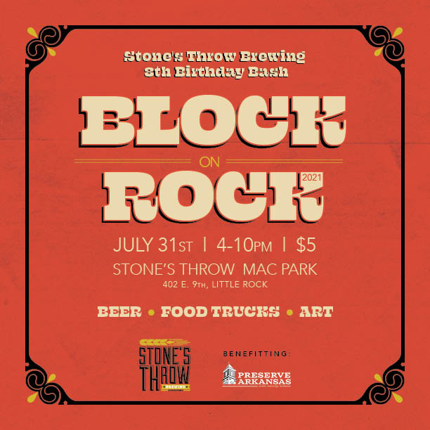 StonesThrowBrew's tweet photo. Who’s ready for this year’s #BlockOnRock? We’re turning 8 and we need y’all to help us celebrate! Stay tuned for tickets! #CraftBeer #LittleRock #StonesThrowBrewing #Craftbeercommunity https://t.co/tAF2IsLzdu
