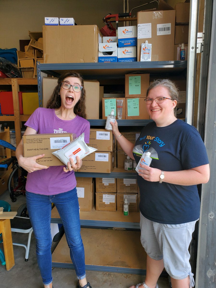 VIPSorg's tweet image. You can never have too much hand sanitizer these days, right?? Thank you to the @MetroUnitedWay  and @grainger  for donating hundreds of supplies to keep our team and VIPS families safe!