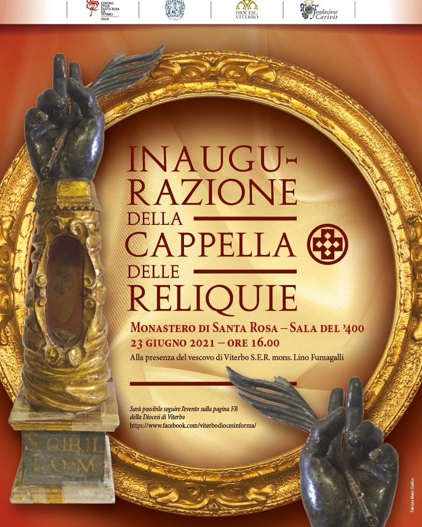 📌 Inaugurazione della "Cappella delle Reliquie". Mercoledì 23 giugno alle ore 16.00 alla presenza del Vescovo S
E. Mons. Lino Fumagalli. 🙏
#viterbo #inaugurazione #reliquie #igersviterbo #visitviterbo #follow