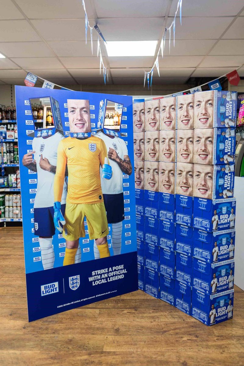 BudBrewingTrade's tweet photo. BUD LIGHT LOCAL LEGENDS!
To celebrate our three #Boxheads, their footballing heritage and cities they grew up in, we have worked with a convenience store in Sheffield (Kyle Walker), Bury (Kieran Trippier) and Sunderland (Jordan Pickford) to create Bud Light Local Legend Stores! https://t.co/QFOW5Y7MI0