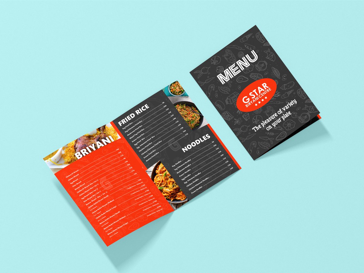 Tutansofficial's tweet image. Client : G Star Biryani
Category : Menucard Design
Designer : Gobinath Chelladurai
Contact : +91 96774 23670

#tutans #advertisementagency #videoadvertisement #graphicdesigns #branding #creativemarketing #socialmediamarketing #posterdesigns #logodesigns  #videoproduction