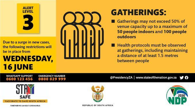 GDCoGTA's tweet image. Planning to gather tomorrow? 

-Well, make sure that you do not exceed 50% of the venue capacity and maximum must be 50 people indoors and 100 people outdoors.

⚠️ Health protocols must be observed at all gathering. 

#AlertLevel3