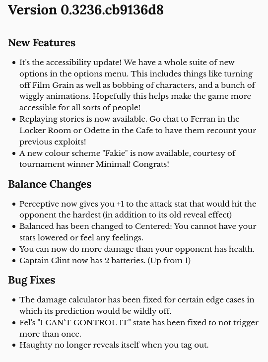 bnopatches's tweet photo. Patch notes for the latest version below! 

arf arf 🐶 https://t.co/vqZ6txSgjv