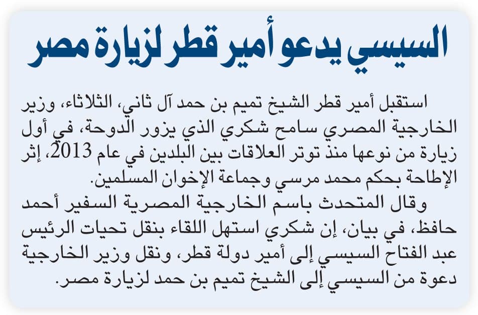 السيسي يدعو أمير قطر لزيارة مصر