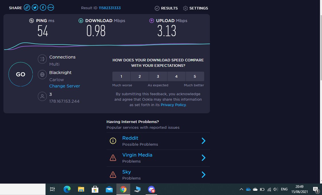 donalmcc1's tweet photo. @ThreeIreland @ThreeCare I am a 3 customer availing of a "service" you provide in North County Dublin. Can you please explain to me, how you at three think its acceptable to provide internet speeds shown in this image to paying customers in the year 2021? #pathetic https://t.co/tjKCMuBmT9