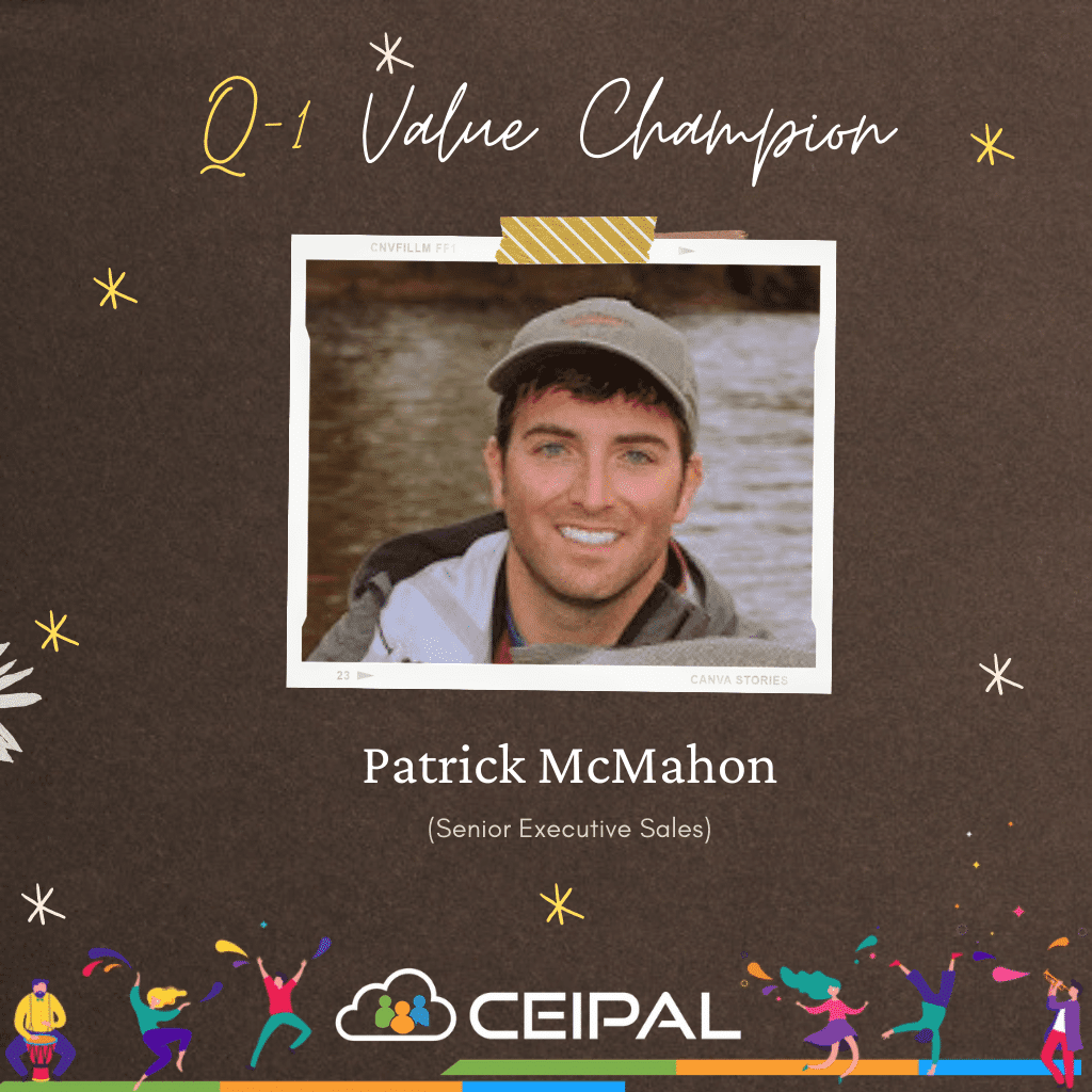 CeipalCorp's tweet photo. Congratulations to our Value Champion Patrick McMahon from the US Product Sales team to win the “Extra Mile Award” for Q1! Patrick's innovative ideas and passion demonstrates what being a #CEPALIAN is all about and we are proud to have him on #TeamCEIPAL!
#CompanyCulture https://t.co/Lci7ZJwgEB