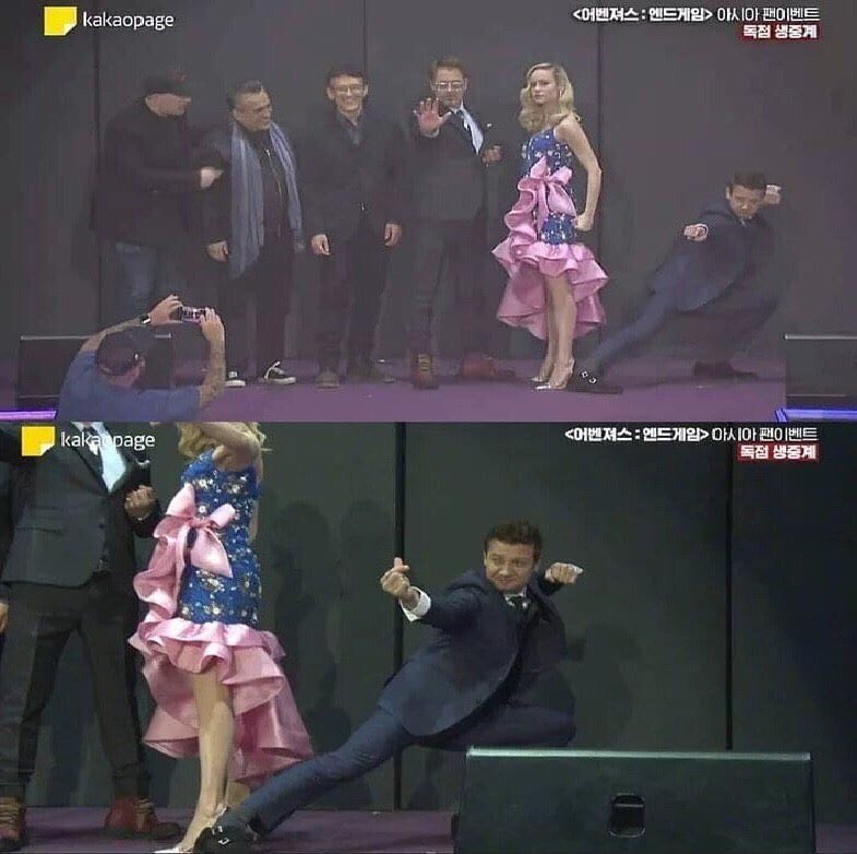 Jeremy Renner takes posing seriously