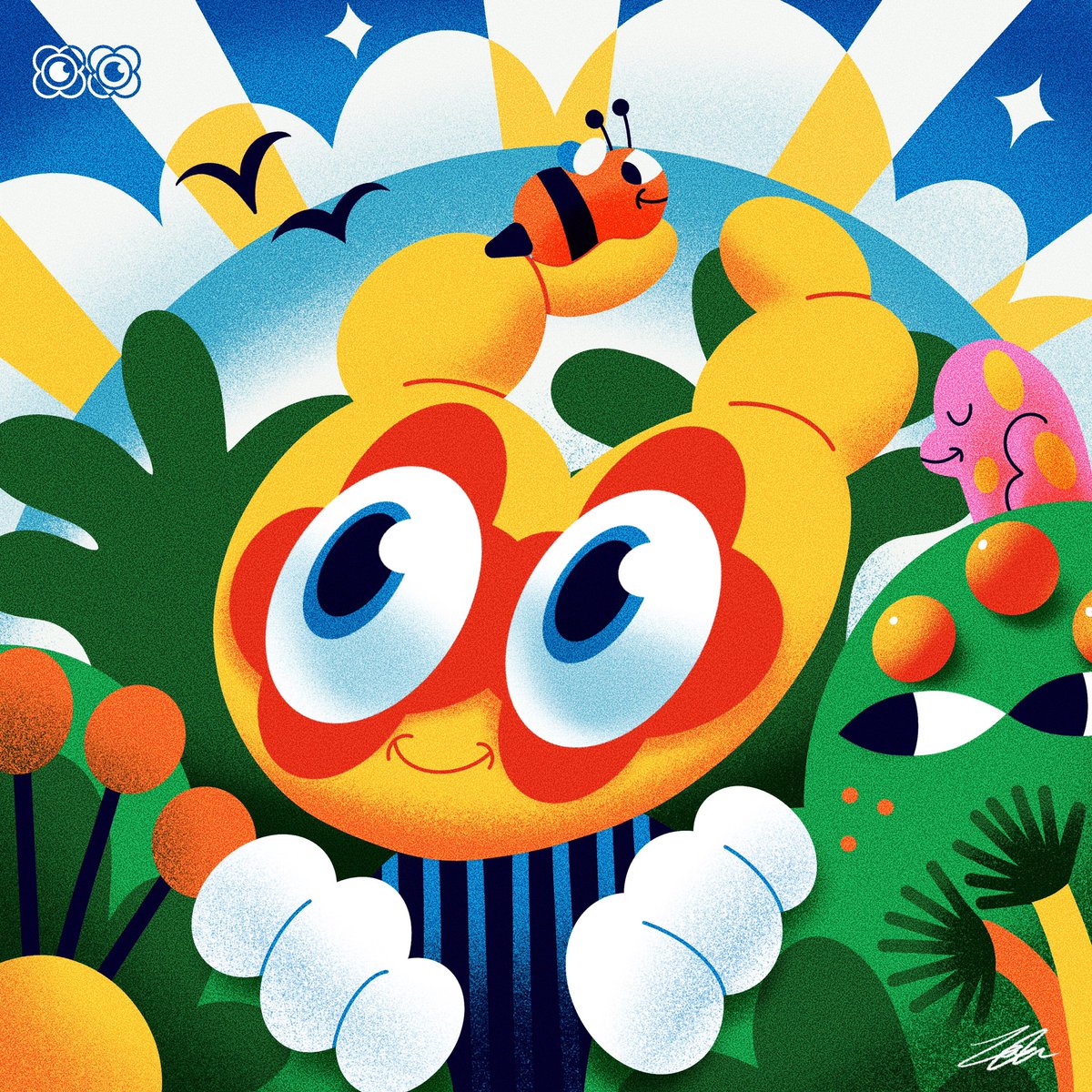 ZackRitchie5's tweet photo. Beppe explores the 🌍 of @hedof 🐱 

Rick your world 🌍 is so welcoming! Big respect for your love of toys and screen printing ! They clearly show in your work ! Beppe is exploring the jungle of your world 🌎 he know you love animals, he does too! 

#hedof #flatdesign #vectorart https://t.co/WmtBZrULgW