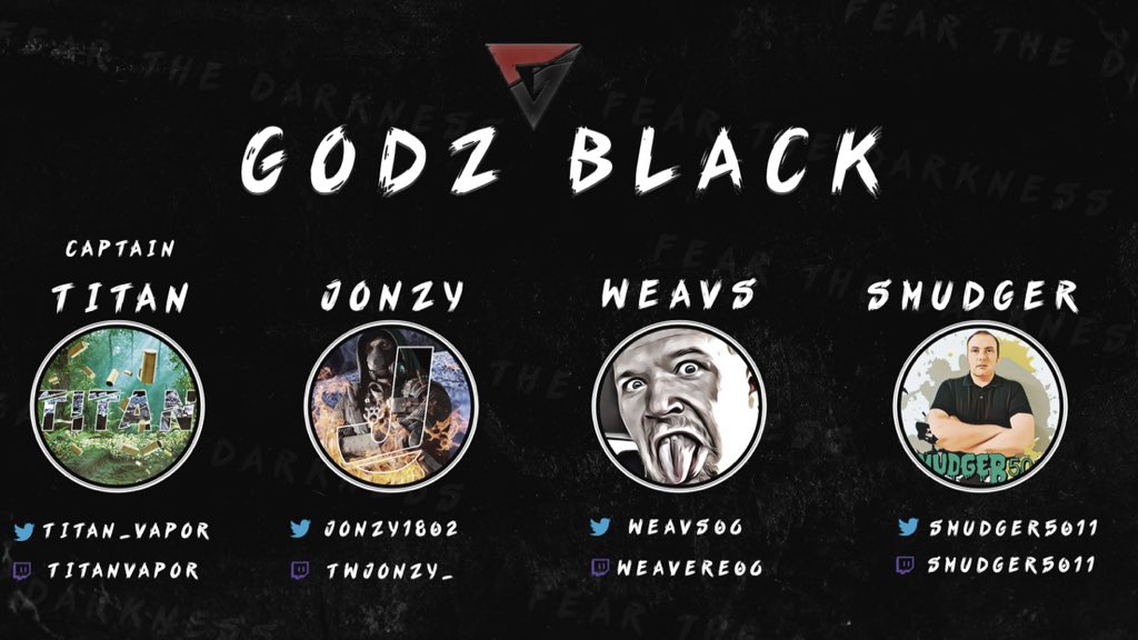 GodzClan_GG's tweet image. We would like to announce our newest team to our rosters. 
(GoDz Team Black ) these lads are putting in the work and doing lots for great causes and charity’s looking forward to seeing what they can do in the @CCLTournaments. Show these guys some love ❤️🔥🔥🏆