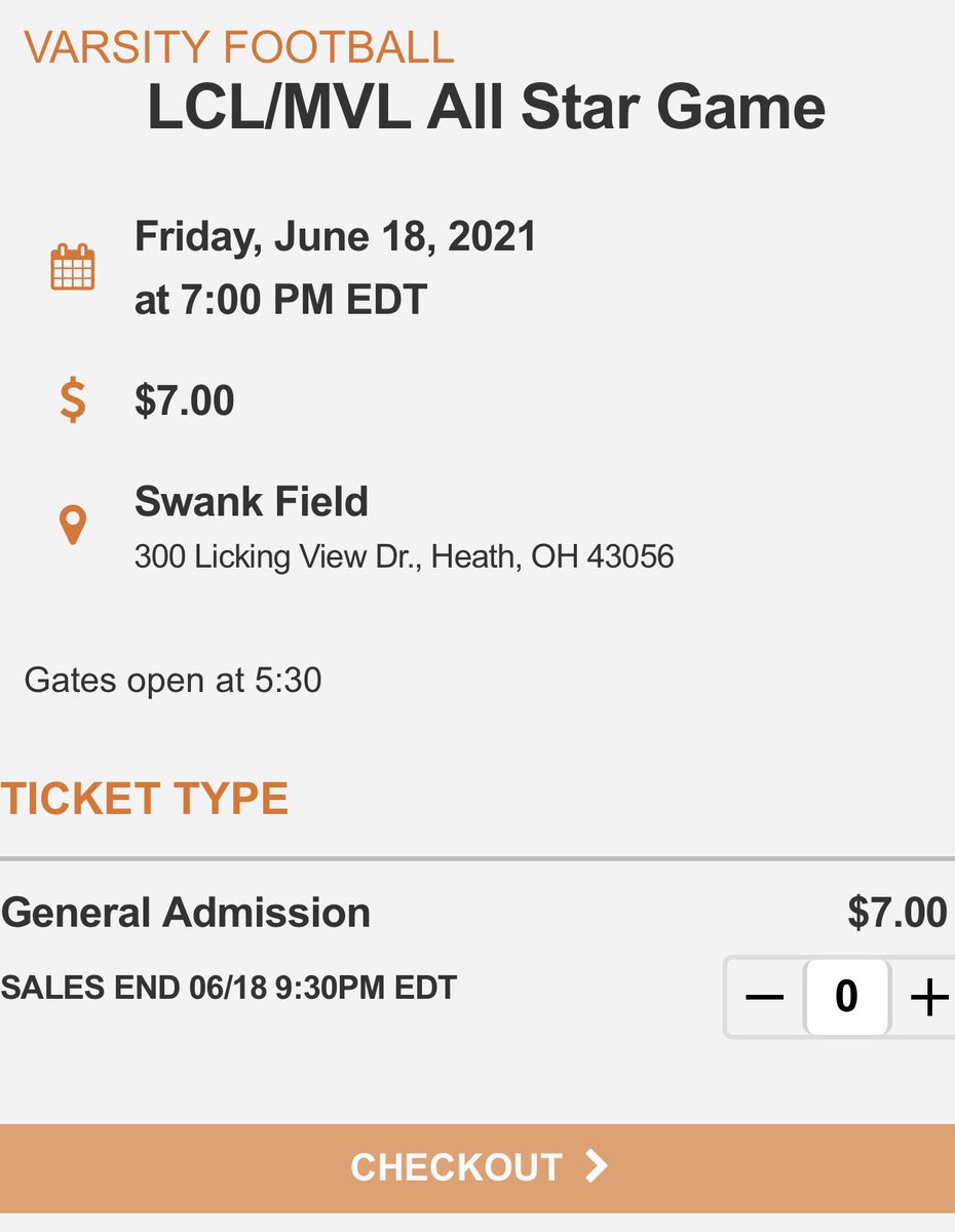 Tickets for Friday’s LCL/MVL All-Star Football game must be purchased on-line via the following link: heath.k12.oh.us/ticketing.aspx…. Tickets are $7.00 each.

Come watch Colt Vierstra &amp; Trace Ford rock the Lancer blue &amp; white one final time!

PSA: There will be a $3.00 parking fee.