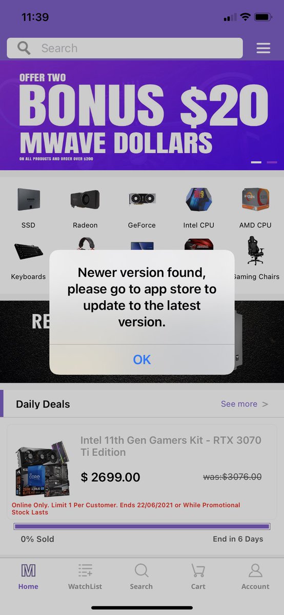 Hey ⁦<a href="/MwaveAu/">Mwave</a>⁩ - your iOS app keeps reporting a newer version even though I’ve updated all my apps. Any ideas? 🤔