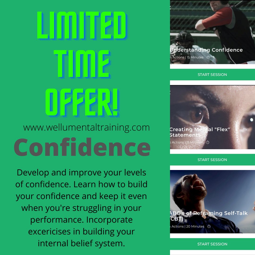 Hi everyone! We have decided to give everyone 2 weeks to check out some of our premium content on our app! Download our app if you haven't already and check out our section on confidence! Link is in our bio &amp; we'd love to hear your feedback!

#WellUApp #MentalTraining #Confidence