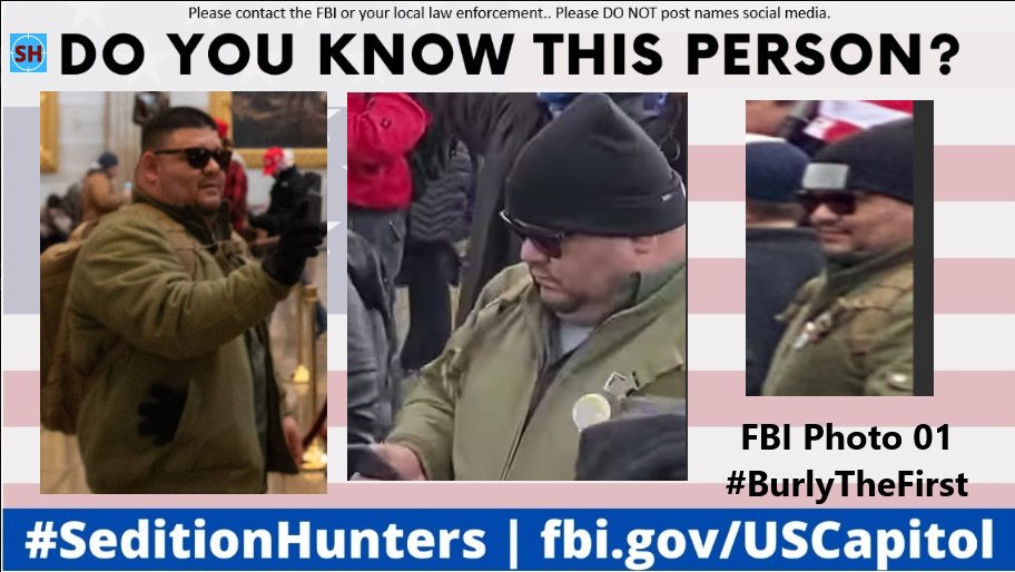 SeditionHunters's tweet photo. Please share across all platforms. Do you Know this person?? Please contact the FBI with Photo 01 do not post names on social media #BurlyTheFirst #DCRiots #CapitolRiots https://t.co/MpRiNZxsPv