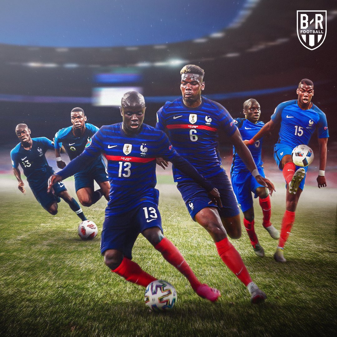 FrankKhalidUK's tweet photo. 28 games unbeaten now for France whenever Paul Pogba &amp; Ngolo Kante have played together. https://t.co/0dBYpy5o88