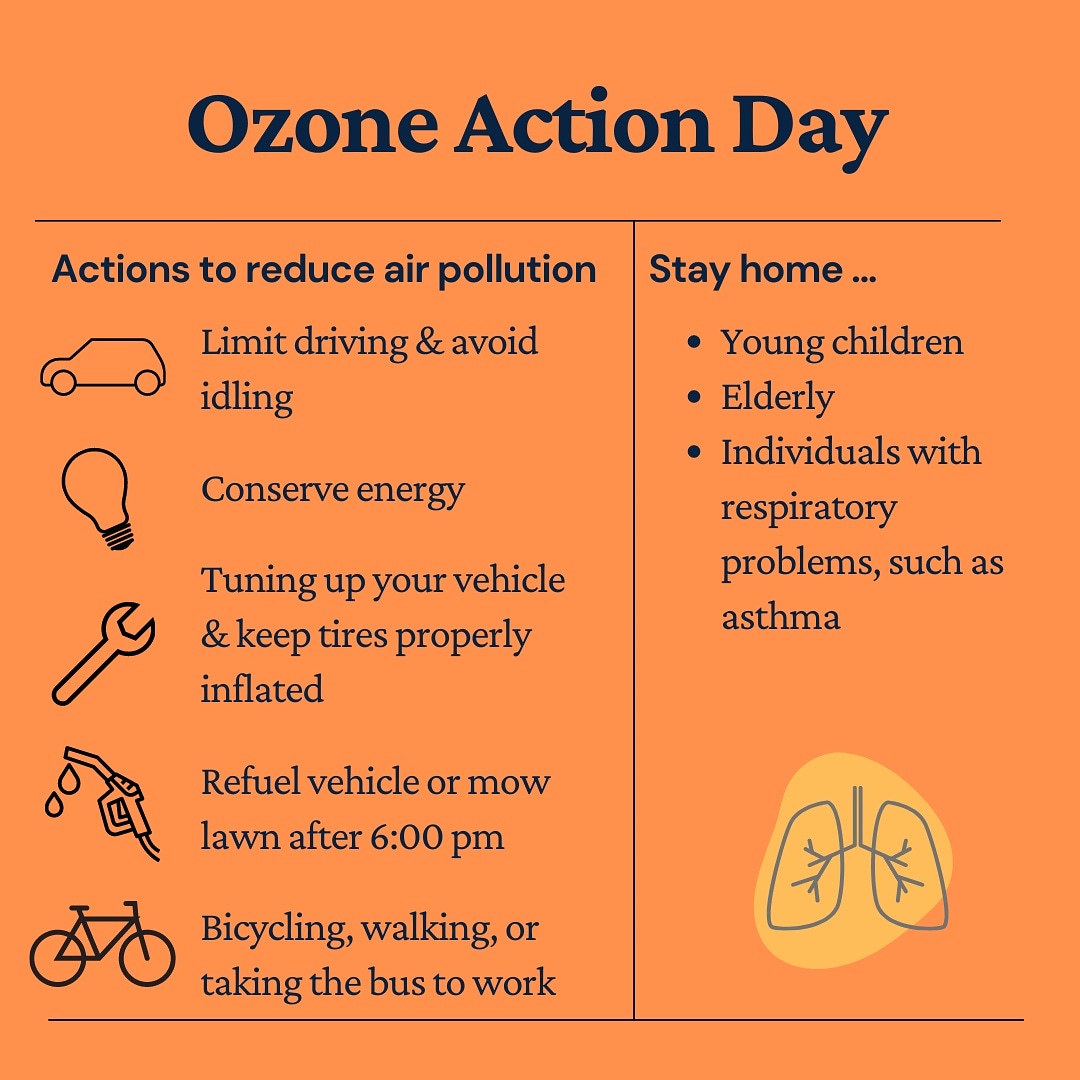 ⚠️ Tomorrow Wednesday, June 16, 2021 is an Ozone Action Day! Orange on the Air Quality Index means members of sensitive groups may experience health effects.

#SATXenvironment #SATXprepared #SATX #SanAntonio #ozone #ozoneactionday #airquality #conserveenergy #bikesatx
