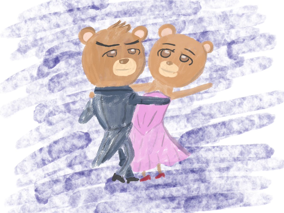 Aki イラストレーター على تويتر 社交ダンスするクマ夫婦 イラスト イラストレーター かわいいイラスト みんなで楽しむtwitter展覧会 動物