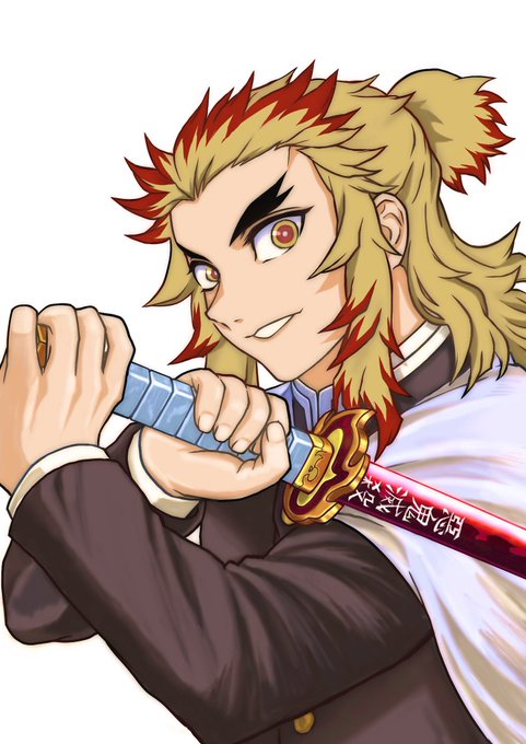 鉄男PさんがTwitterに投稿した煉獄杏寿郎(鬼滅の刃)のイラスト。