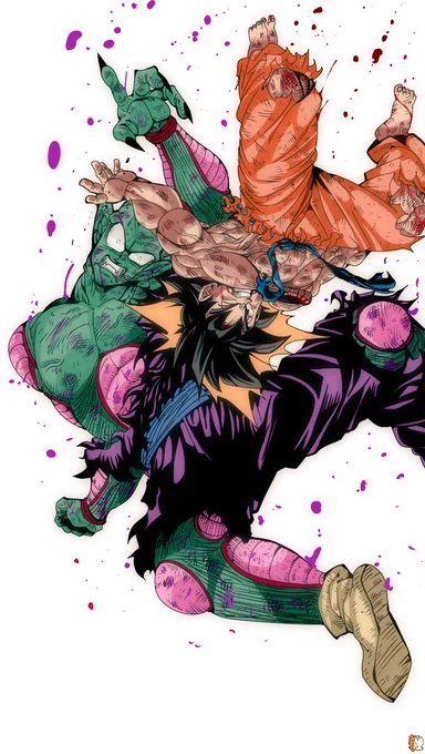 ---DRAGONBALL---
第23回天下一武道会決勝戦!!!
『孫悟空VSピッコロ③』(過去絵)
『オラの勝ちだあーーーーっ!!!!』
#ドラゴンボール #イラスト 