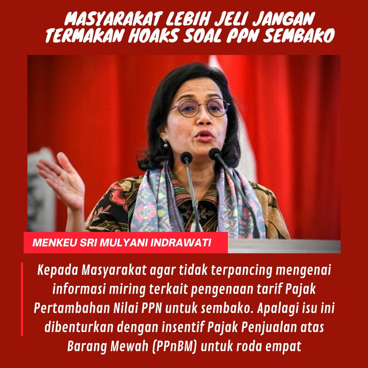 #LawanHoaksPPNSembako

Nah...DPR jangan su'udzon dulu soal knapa mobil bebas pajak, lantas ini ada wacana sembako justru dipajak. Kan semua keputusan Pemerintah jg atas persetujuan DPR, bukan sepihak.

Silahkan nnt wacana pajak sembako premium diteliti lagi, mungkin atau tidak.