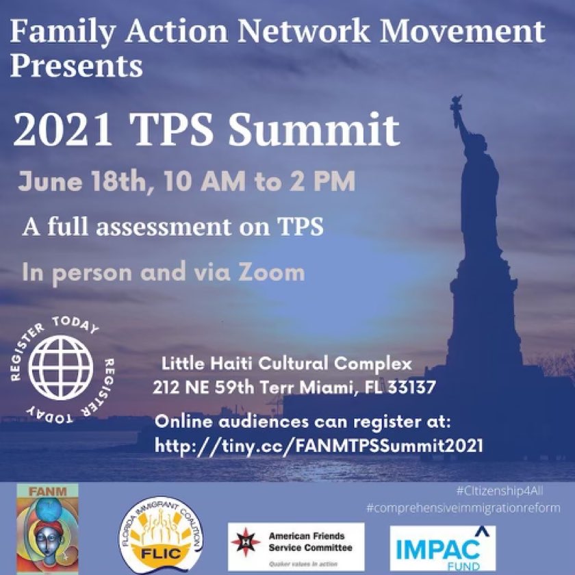 AFSCFL's tweet photo. ๐ขCalling TPS Holders!
Join @FANMOrg, @FLImmigrant and us for the annual #TPSSummit where we will demand @potus for a new TPS for Central Americans and #ResidencyNOW! #Citizenship4all
๐June 18
โฐ10am
๐Little Haiti Cultural Complex
๐๐พRegister at https://t.co/P60wciPgwDโฆ https://t.co/i1i0odxdqf