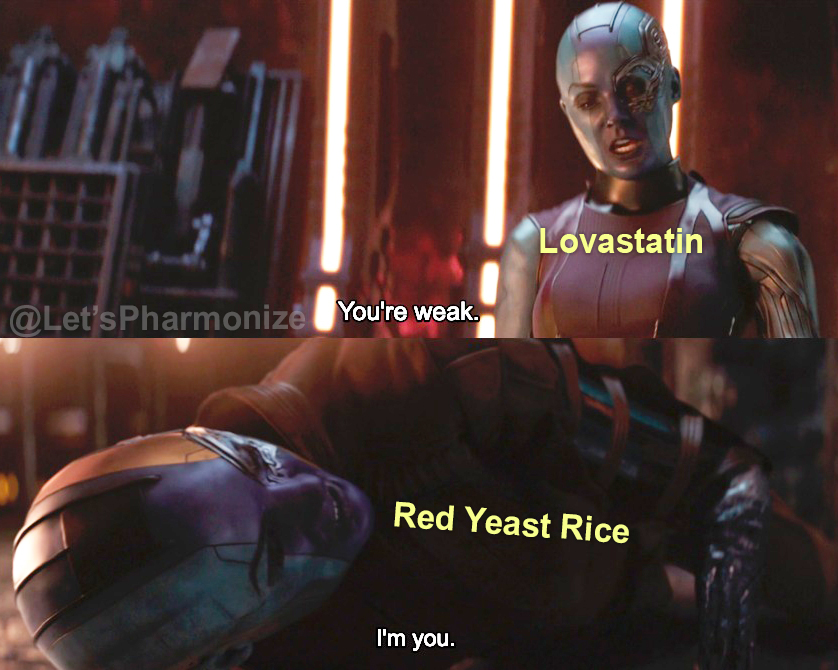 LetsPharmonize's tweet photo. Monacolin K = Lovastatin 

#Pharmacymemes #TwitterRx https://t.co/lNg2n2d7qa