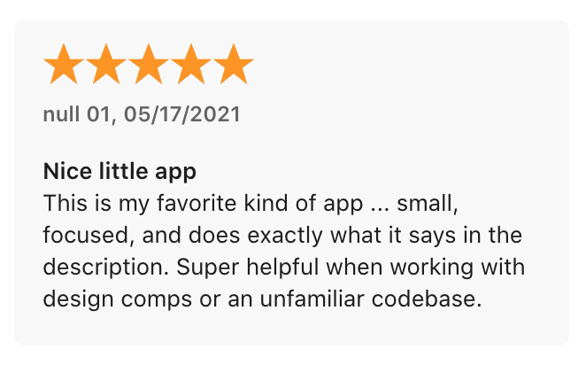 Whoever left this review, that was very nice of you.