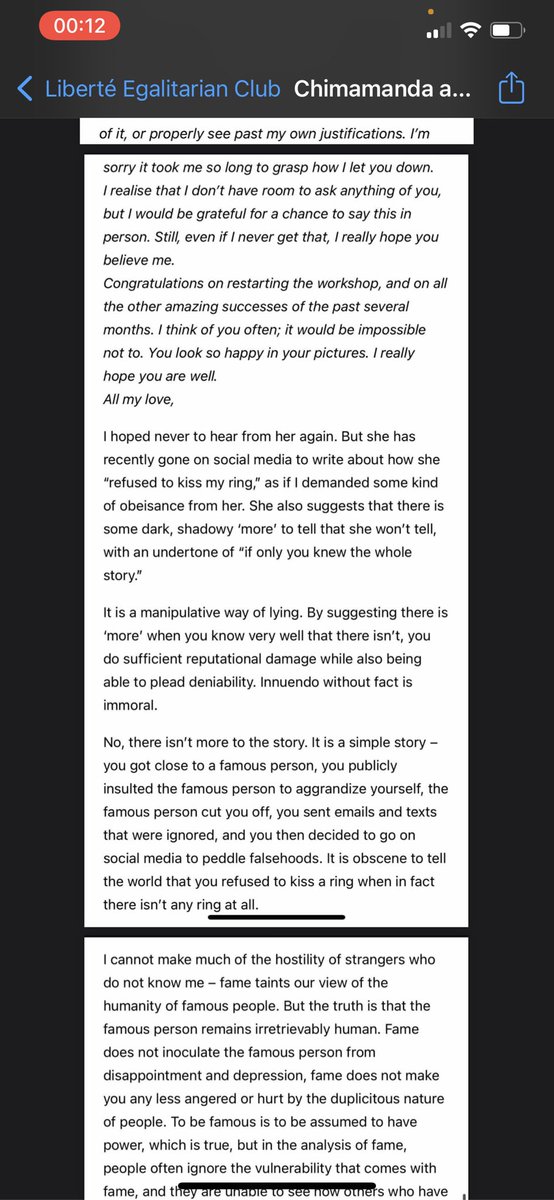 Now that the website is down,
For people who have not seen the whole Chimamanda article, here is the whole writeup. 

Read it here. Pass this on. (Part 1):