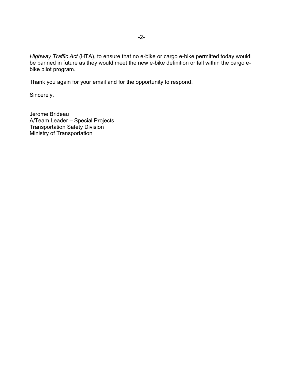 ebikesinternatl's tweet photo. Apologies... thought the entire letter was attached here's page 2 #cargobikes #ebikes #cycling #urbanmobility #MOMSAct #Bill282 https://t.co/CdBTAfOeSh