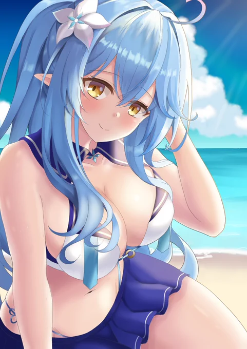 水着ラミィちゃん 
70万人おめでとうございます!
#LamyArt 