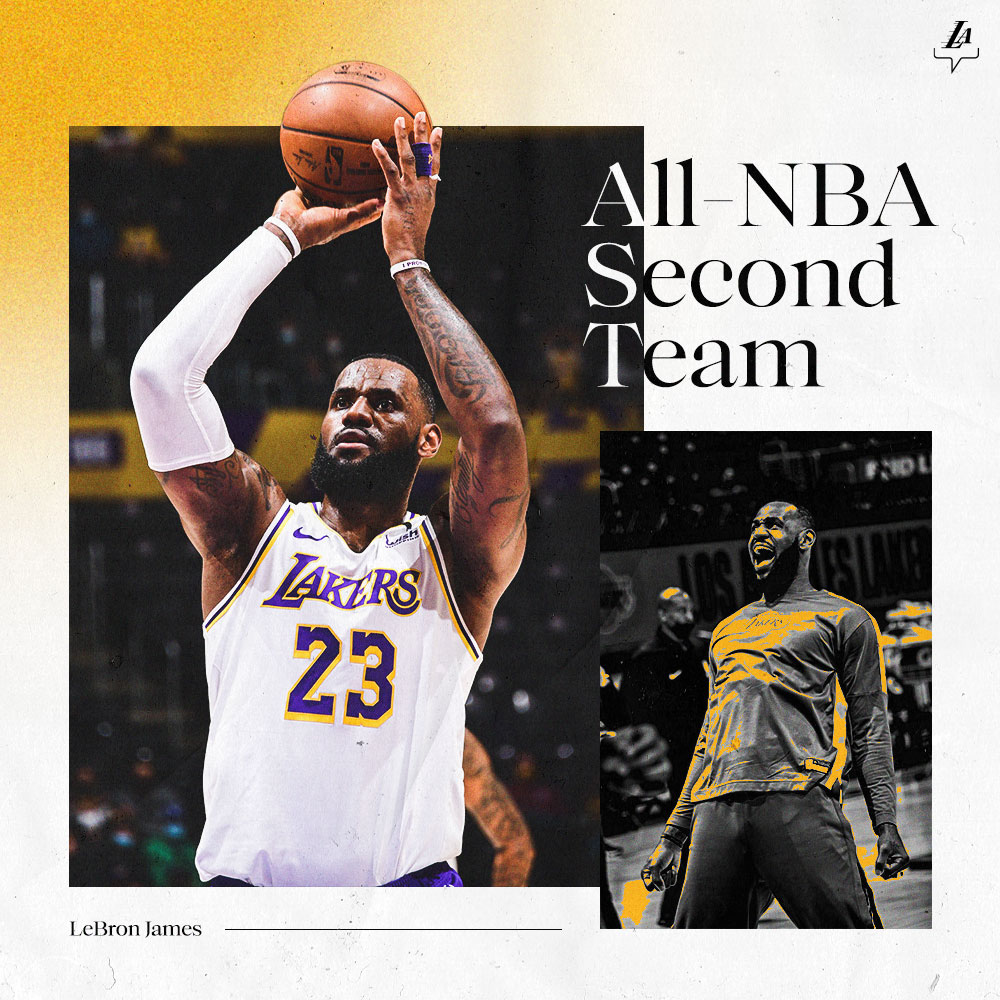 Los Angeles Lakers (@lakers) on Twitter photo 17 All-NBA selections — more than anyone else in league history.
Congrats, <a href="/KingJames/">LeBron James</a>! 👑 17 All-NBA selections — more than anyone else in league history.
Congrats, <a href="/KingJames/">LeBron James</a>! 👑