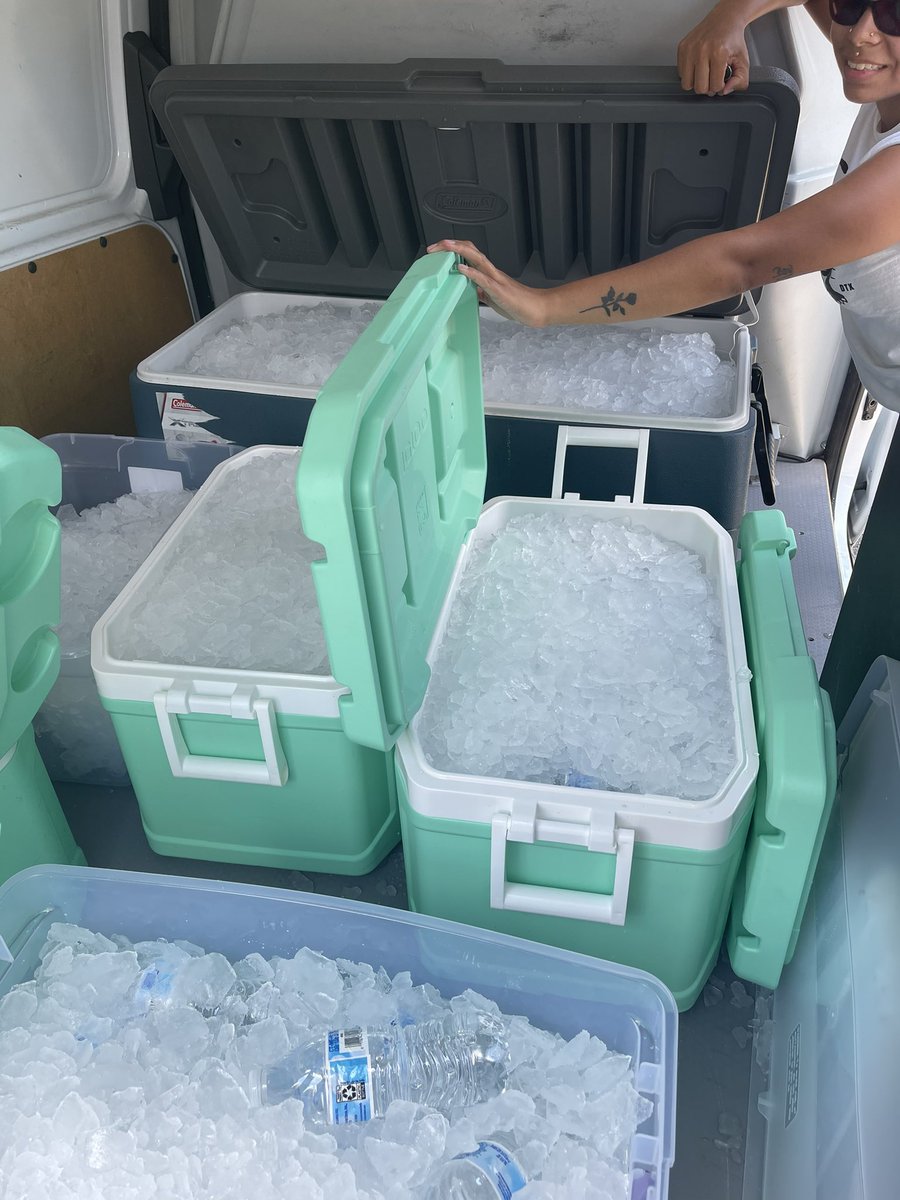 We distributed over 40+ cases of water today!