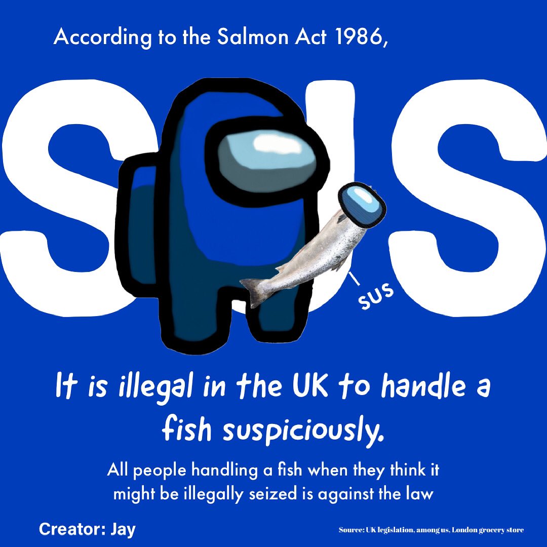 Jay Chan 陳進彥 on Twitter: "Do you know? In #uk according to the Salmon Act  1986, it is illegal to carry a #salmon suspiciously. This act aimed to  prevent illegal harvesting by