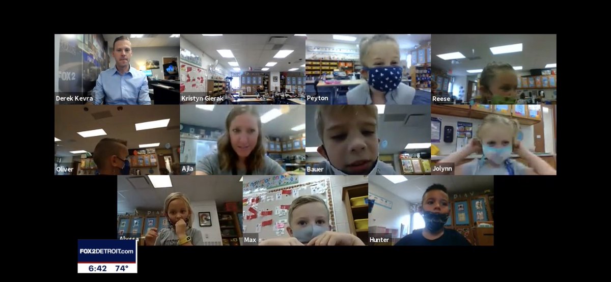 ELATEACH1's tweet photo. Young Meteorologist in the making. Randolph Kindergarten Fox 2 ⭐️‘s. #livoniapride @DistrictLPS https://t.co/XlnY1tQwDp