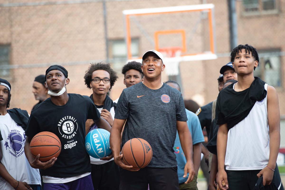 NYPD, community leaders unveil renovated Frederick Douglass Houses basketball  court