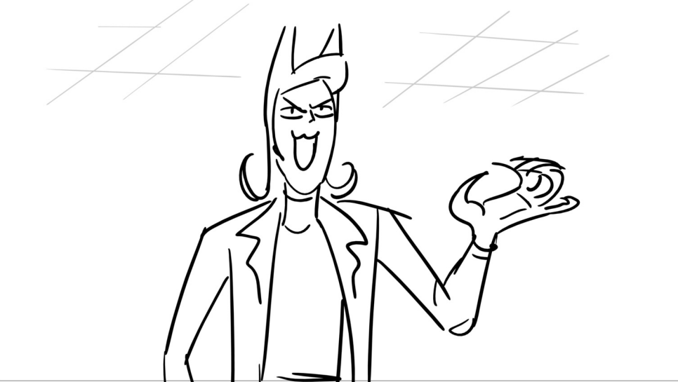 heres a couple of my fav panels from this one! it's about a (dumb) evil scientist's lab getting infiltrated. and also he is a cat 😎 