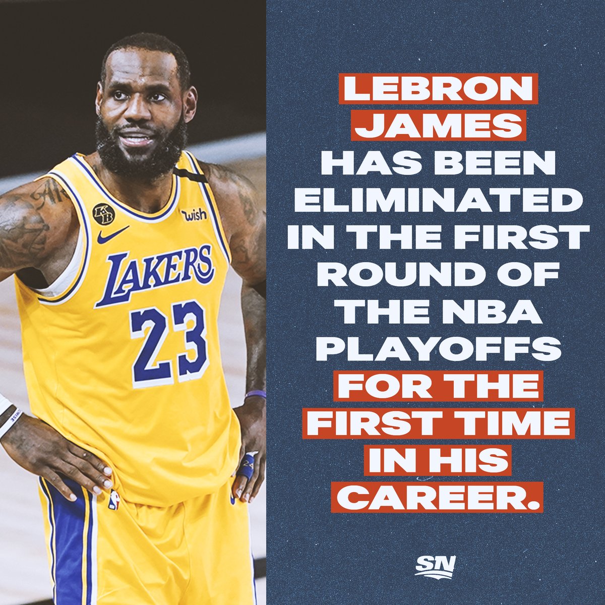 Sportsnet's tweet image. LeBron lost in the first round for the first time in his career. 😳