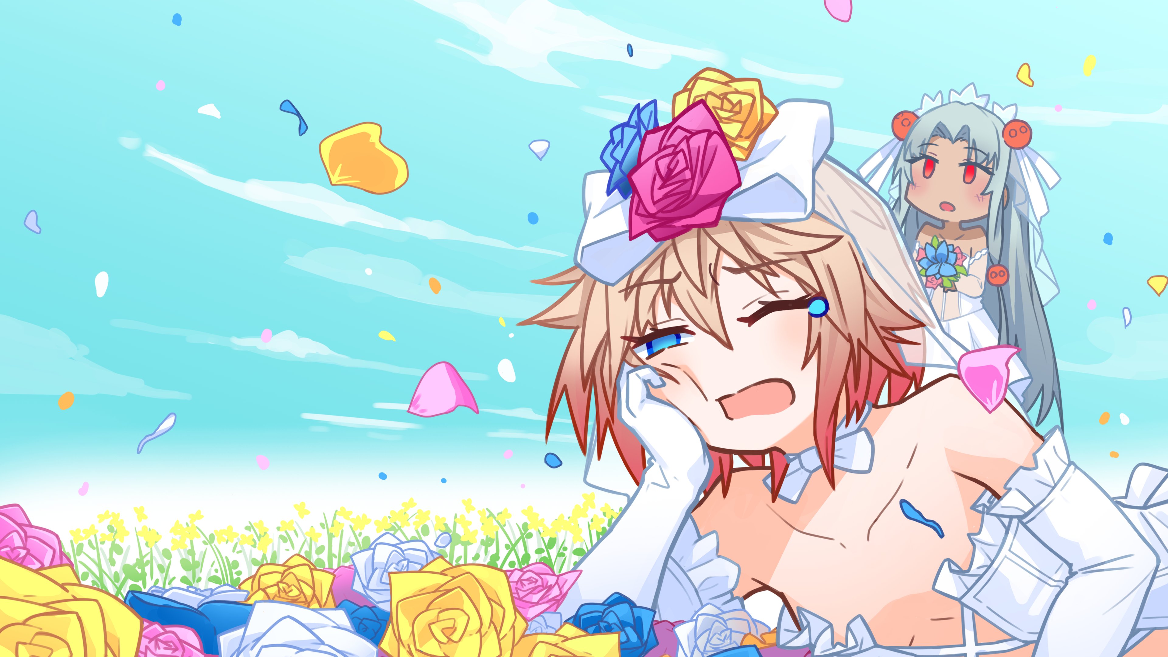 Twitter 上的 公式 対魔忍rpg 対魔忍pc Sp用壁紙 6月 現在開催中のマップイベントとガチャに登場する 女神に祝福を ジュノ 花嫁メイド ユーリヤの 対魔忍イラスト をデザイナーさんに描いて頂きました カレンダー無しバージョンもございますので