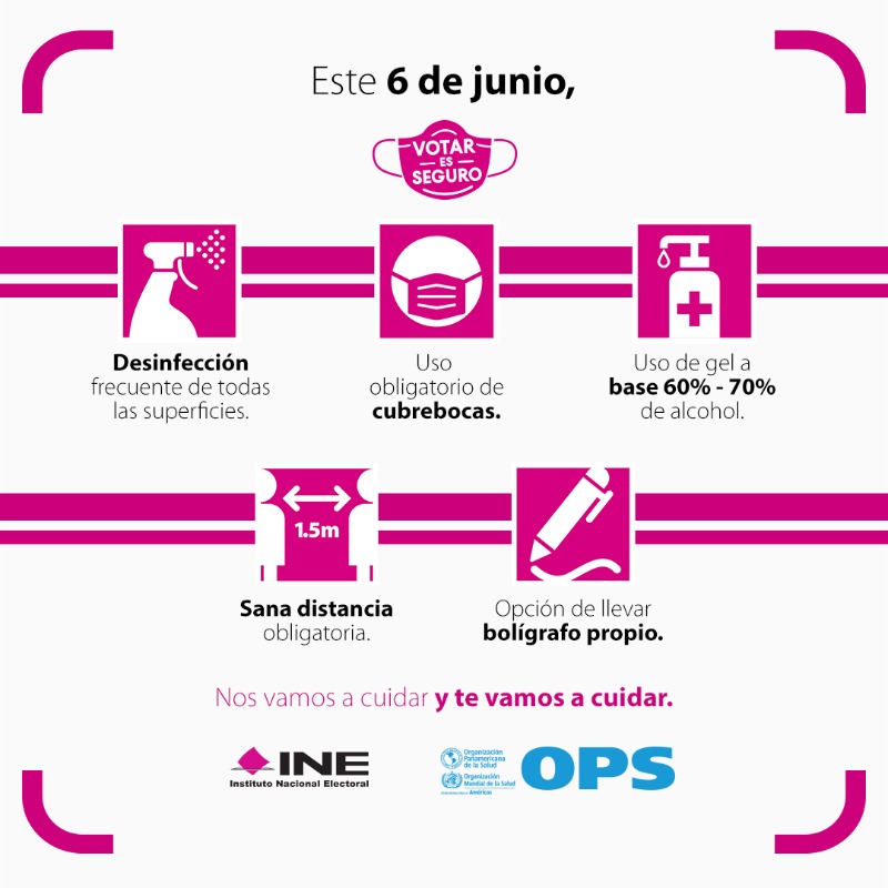 MovimientoASYR's tweet photo. Estas son las medidas sanitarias para cuidarnos antes, durante y después de tu visita a la casilla
Por favor comparte. 
#Elecciones2021Mx #VotarEsSeguro
#INE #OPS https://t.co/ebLdi0AD2U