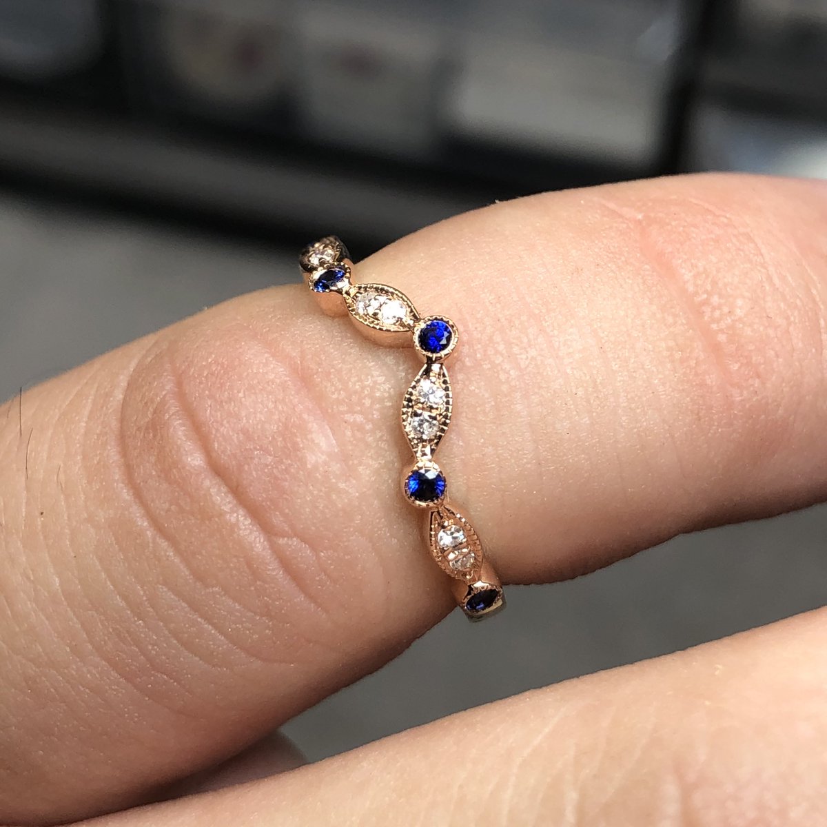 lukeylux's tweet photo. One-Of-A-Kind Natural Sapphire and Diamond in 14kt Rose Gold || Size 6.75 || Customized Design || For S@le at $400 https://t.co/w7pv7d5c8D