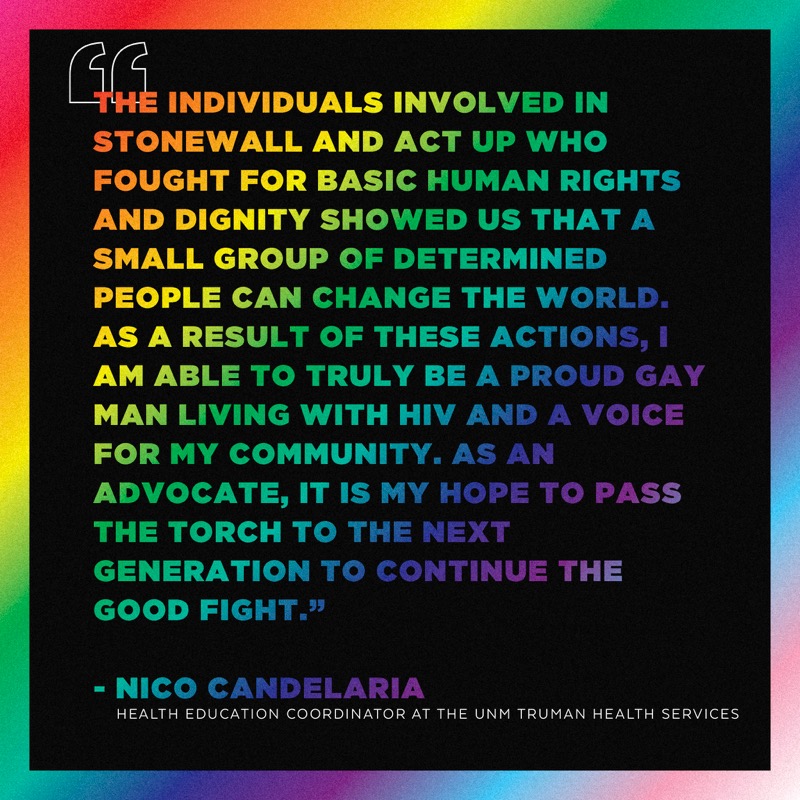 NewMexicoUTD's tweet photo. We continue our Pride Community Champions Series today with @unmtruman, an organization that is doing important work with HIV education, gender services and patient advocacy.
#SomosOrgullo #Pride #TestwithTruman
