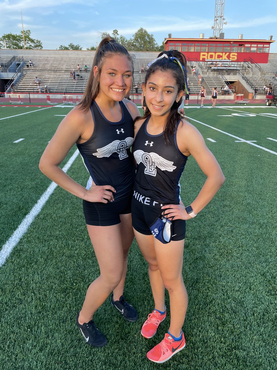 RunningOEHS's tweet photo. Maddie Zarembski and Ana Barroso go 1-2 in the 1600! 5:18 and 5:19 and BOTH qualify for State!!! What a race!!  @OE_GTF @Coach_CDowns @CoachAister @IderanOE @CoachKell3 https://t.co/9aoxjwzGDb