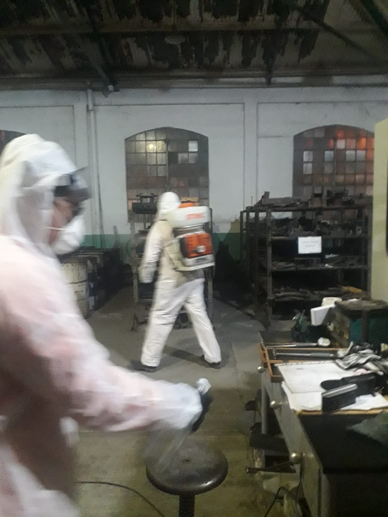 bomberoscalta's tweet photo. Desinfección en fábrica FAVOT S.A. en sus dos plantas, Producción y Armado.

Prensa y Difusión Bomberos Voluntarios Cruz Alta https://t.co/yWMslNbwm9