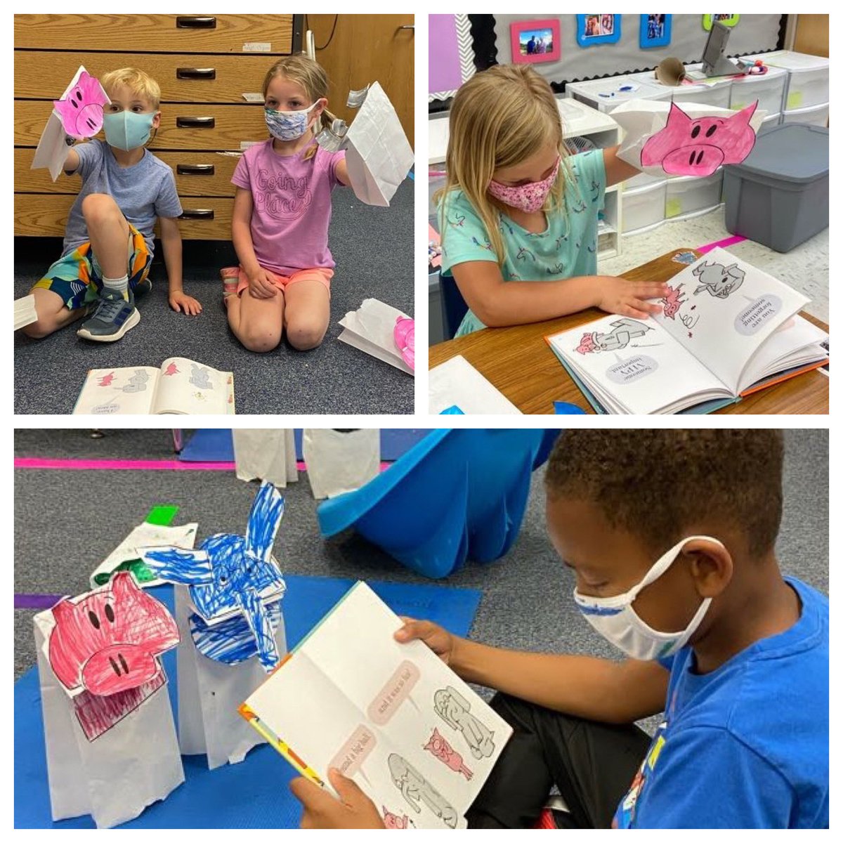 msflanary's tweet photo. Ee is for Elephant & Piggie! @LisaRoeschley @The_Pigeon #WeAreInaBook #BackwardsBootcamp #iteachk #kindergarten #happyclassrooms #reading #literacy #mveseagles https://t.co/5WLPbgQPsm