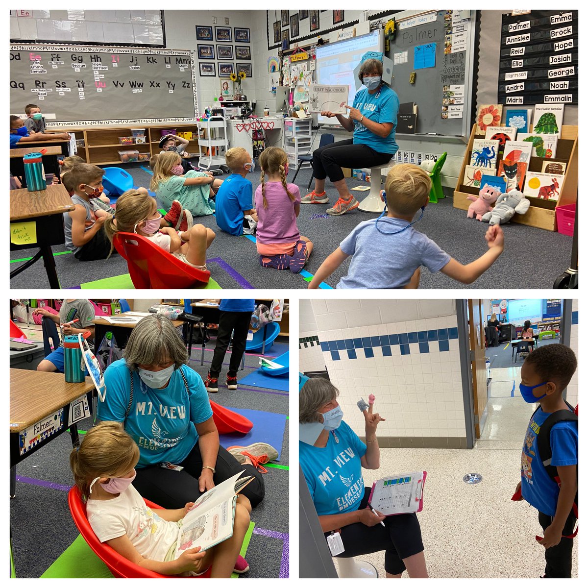 msflanary's tweet photo. Ee is for Elephant & Piggie! @LisaRoeschley @The_Pigeon #WeAreInaBook #BackwardsBootcamp #iteachk #kindergarten #happyclassrooms #reading #literacy #mveseagles https://t.co/5WLPbgQPsm