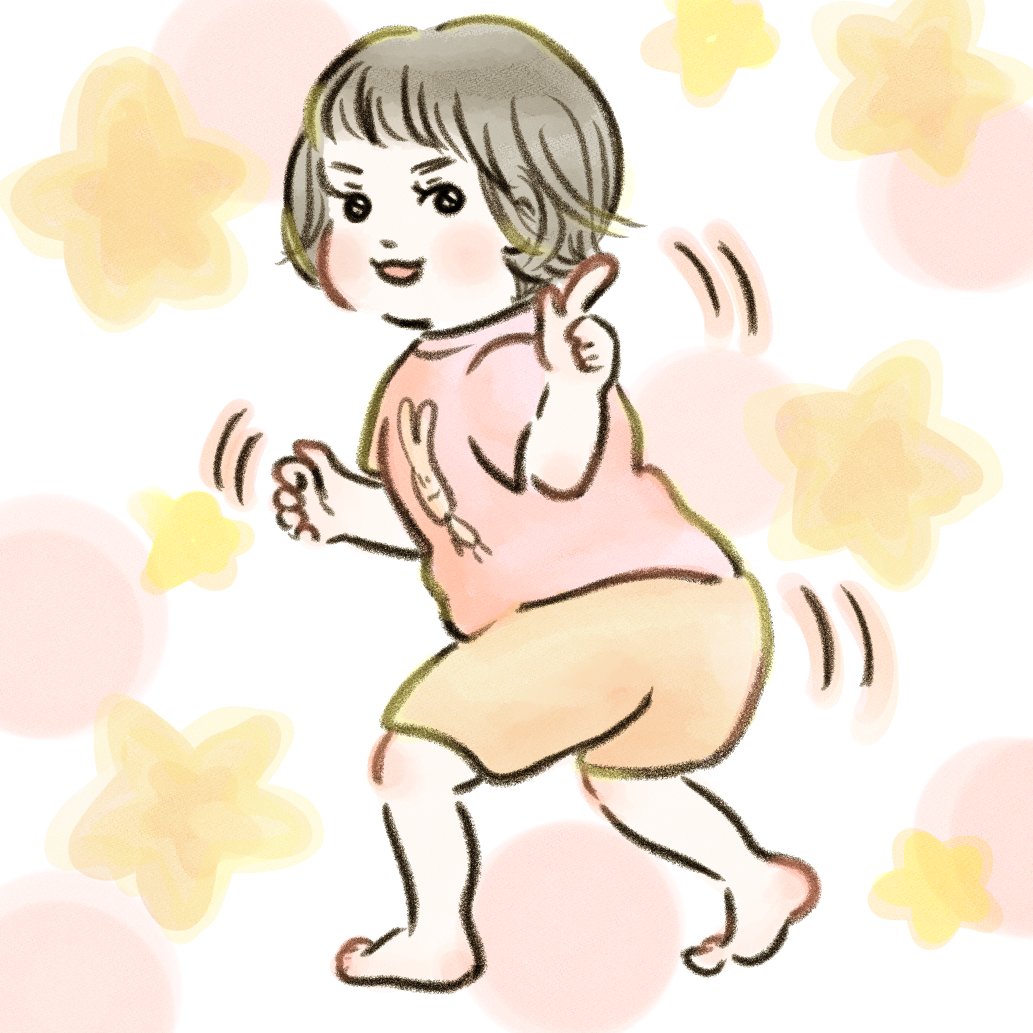 エゴチハ على تويتر 最近娘さんが 突然に大変面白い動きをしてくる 毎回爆笑 幼児ってみんなそうなの イラスト 育児絵日記 育児 イラスト