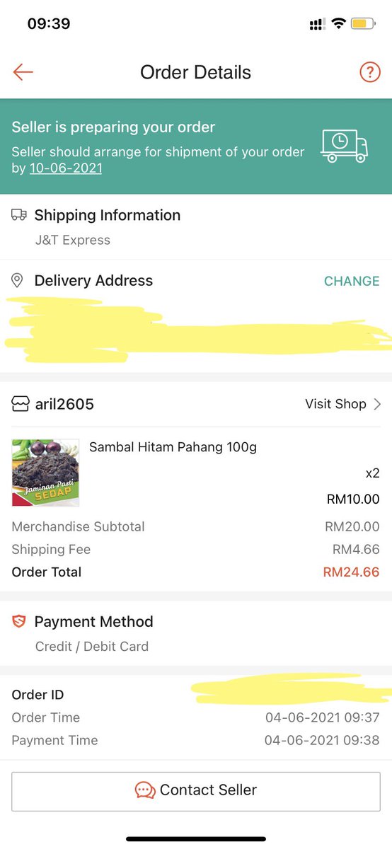 naanadays's tweet photo. done place order🎉sebab ramai kata sedap, saya tamak. tak beli satu, beli dua terus sebab memang suka sambal hitam ni 😂 https://t.co/S43wk0iXE0