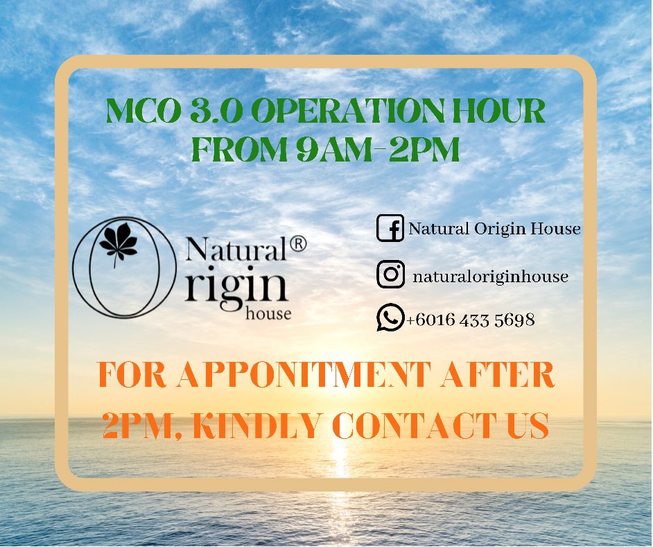 NaturePenang's tweet photo. Business hour has been changed to 9am-2pm from Monday-Friday during this FMCO period. 

If you wish to visit us after 2pm, kindly make your appointment via messenger or WhatsApp to 0164335698. 

Follow us on Facebook - Natural Origin House to view our product flyers https://t.co/nBIun74KbO