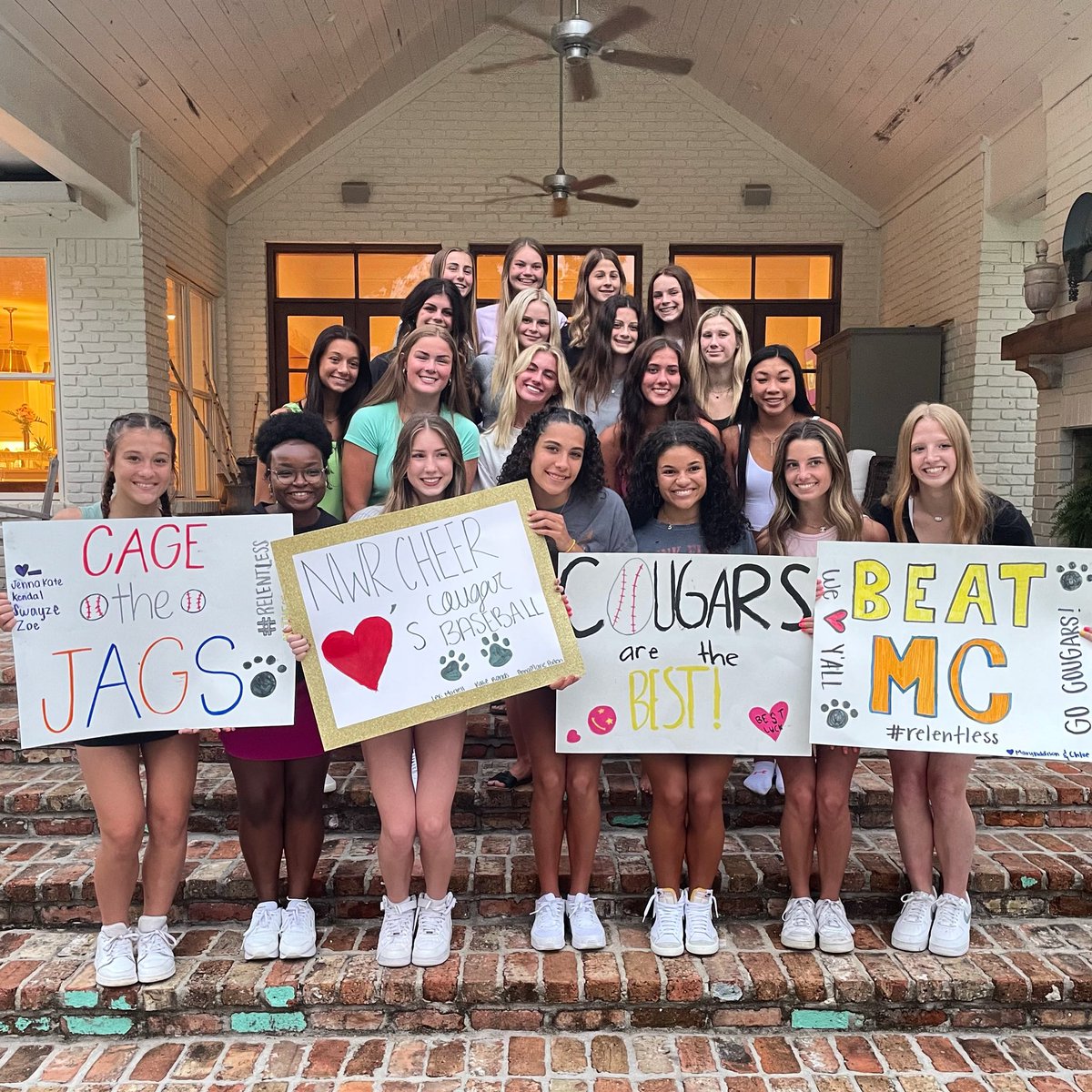 NWRCheer's tweet photo. Can’t wait to cheer on @NWR_BASEBALL tomorrow night in the 6A State Championship! Put on your black and gold and join us at Trustmark Park at 7pm! IT’S TIME TO GET LOUD FOR THE COUGARS ⚫️⚾️🟡#GOCougars #relentless #cagethejags https://t.co/DMIQKhsQBl