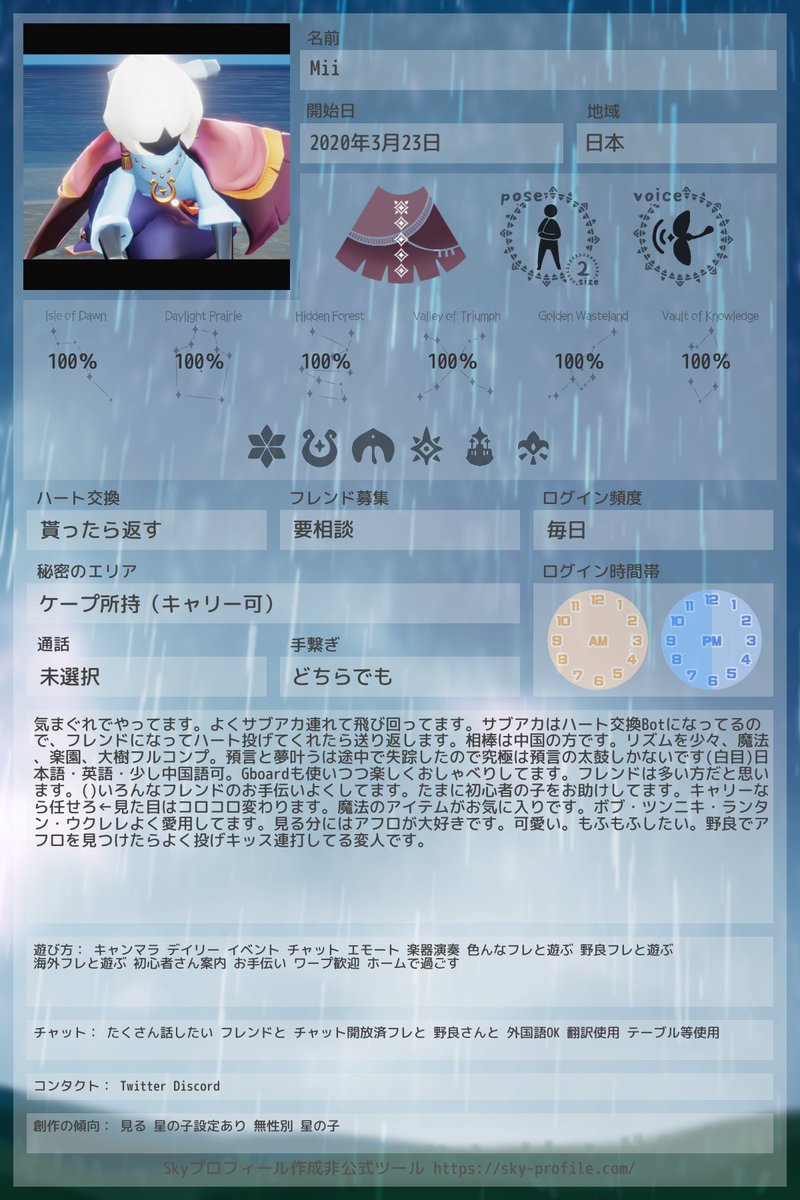 ＳＫＹ プロフィール一読要ページ Skyプロフィール